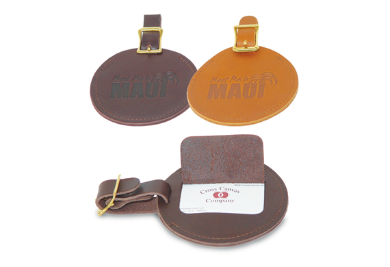166 Round Leather Luggage Tag